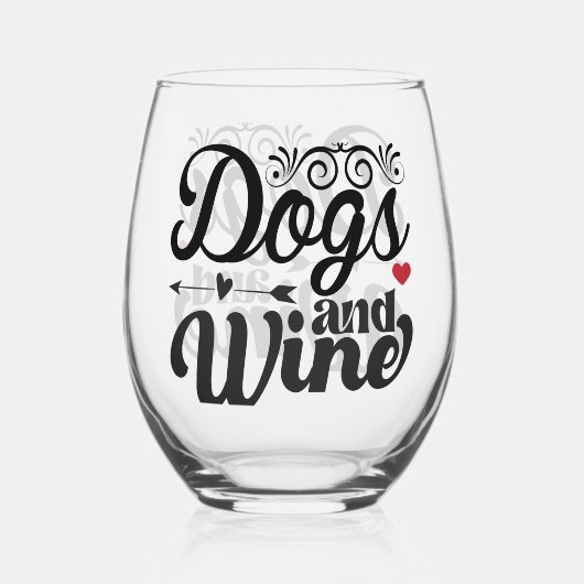 Honden en wijn Stemloos glas (Achterkant)