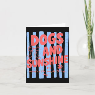Honden en zonneschijn genieten van de simpele ding kaart