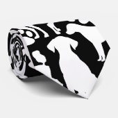 Honden en zwenuwpatroon 02.b Black BG Stropdas (Opgerold)