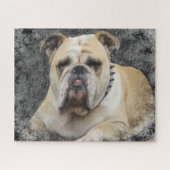 Honden, engelse bulldog, grimmig uitziend legpuzzel (Horizontaal)
