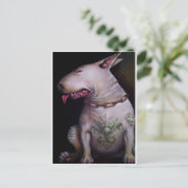 Honden eten katten briefkaart (Staand voorkant)