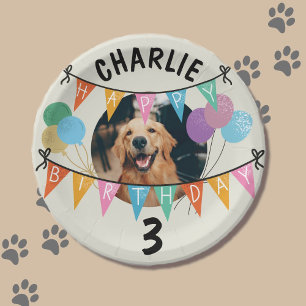 Honden feest verjaardag puppy decoraties papieren bordje