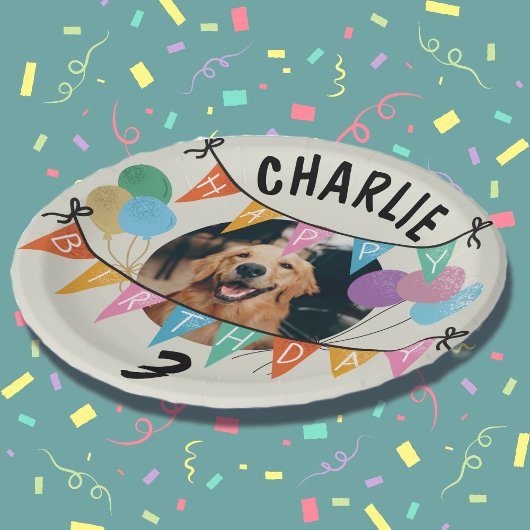 Honden feest verjaardag puppy decoraties papieren bordje