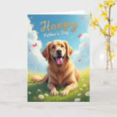 Honden Fijne Vaderdag Scene Kaart (Gele Bloem)
