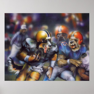 Honden Football afspelen Poster
