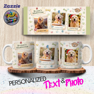 Honden Foto Collage Pootafdruk Herinneringen Koffiemok