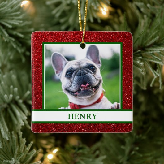 Honden Foto Keramisch Ornament (Boom)