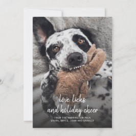 Honden Foto Kerst Liefde Likken En Vakantie Vrolij Feestdagenkaart