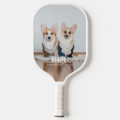 Honden Foto Monogrammed Namen Keepsake Pickleball Paddle (Achterkant)