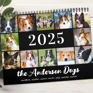 Honden Fotocollage Gepersonaliseerd Modern 2025 Kalender