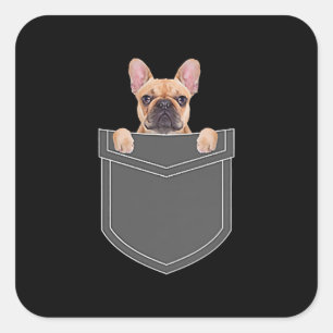 Honden Franse hond in mijn pap Vierkante Sticker