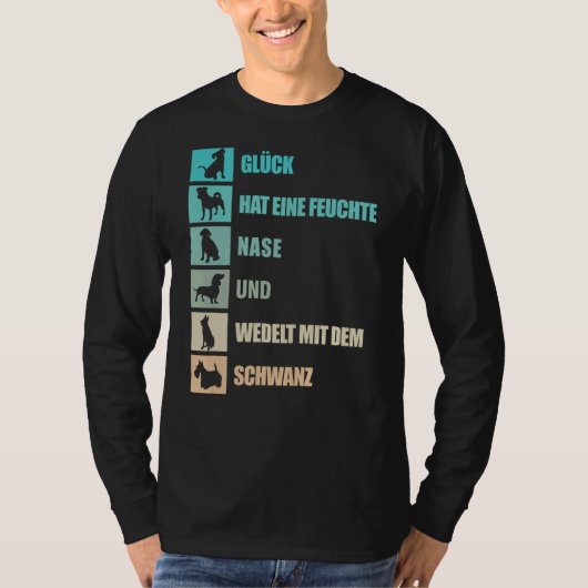 Honden Gezegde in het Duits Over Vier Legged Vrien T-shirt (Voorkant)