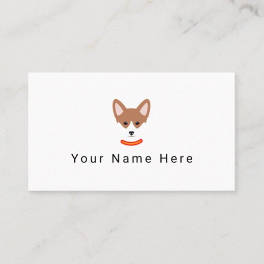 Honden gezicht label visitekaartje (Voorkant)