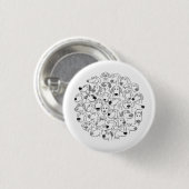 honden gezichten doedel ronde button 3,2 cm (Voorkant /achterkant)