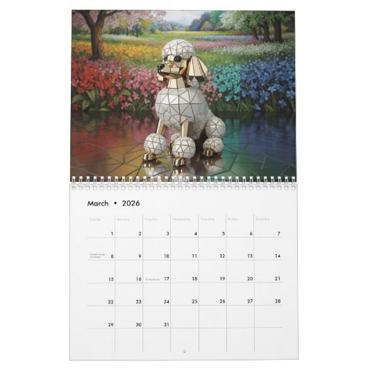 Honden Glas Kalender (Mar 2026)