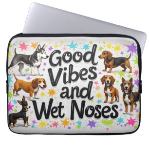 Honden, goede vibes en natte neuzen Speelse doodle Laptop Sleeve