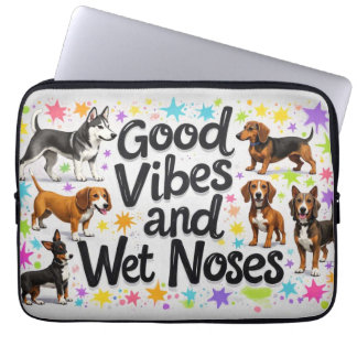 Honden, goede vibes en natte neuzen Speelse doodle Laptop Sleeve
