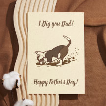 Honden graven in de grond - Gelukkige Vaderdag.