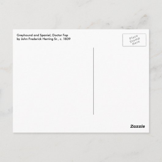 Honden, Greyhound en Spaniel, Doctor Fop by Herrin Briefkaart (Achterkant)