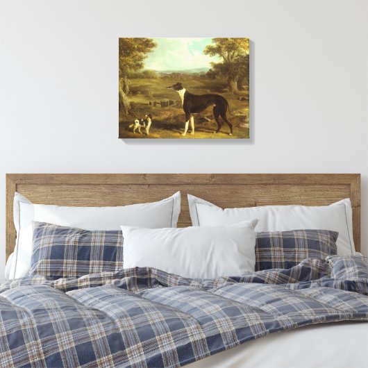 Honden, Greyhound en Spaniel, Doctor Fop by Herrin Canvas Afdruk (Insitu (Slaapkamer))
