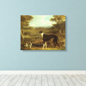 Honden, Greyhound en Spaniel, Doctor Fop by Herrin Canvas Afdruk (Insitu (Houten vloer))
