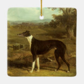 Honden, Greyhound en Spaniel, Doctor Fop by Herrin Keramisch Ornament (Achterkant)