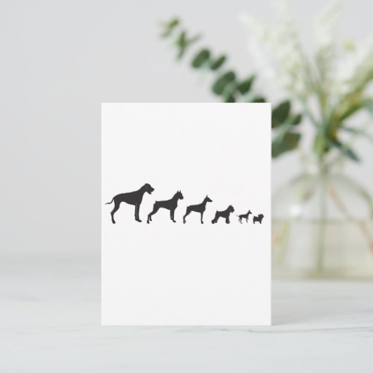 Honden, groot en klein briefkaart (Staand voorkant)