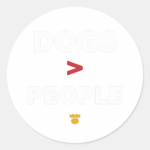 Honden Groter Dan Mensen Grappig Minimaal Hondenli Ronde Sticker