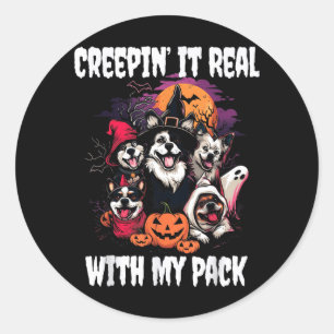 Honden Halloween Ronde Sticker