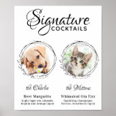 Honden handtekening drankjes aangepaste 2 foto hui poster (Voorkant)