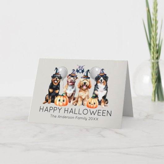Honden Happy Halloween Feestdagen Kaart (Voorkant)