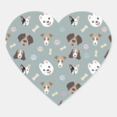 Honden Hart Sticker (Voorkant)