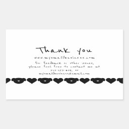 Honden harten dank u bedrijfsinformatie rechthoekige sticker