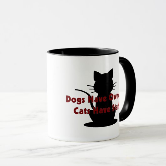 Honden hebben eigenaars...Katten hebben personeel Mok (Voorkant rechts)