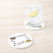 Honden hebben eigenaarskatten met personeel zandsteen onderzetter (Zijkant)