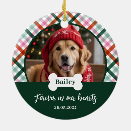Honden Herdenkingsfoto Ornament (Achterkant)