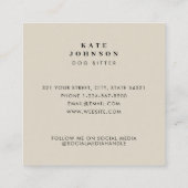  Honden Hondenoppas Trainer Dierverzorging Vierkante Visitekaartje (Achterkant)