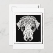 Honden Hoofd van Julie de Graag  houtsnipkunst Briefkaart (Voorkant / Achterkant)