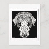 Honden Hoofd van Julie de Graag  houtsnipkunst Briefkaart (Voorkant)