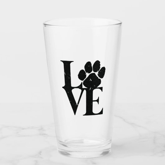 Honden houden van honden glas (Voorkant)