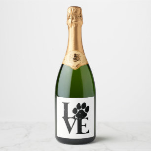 Honden houden van honden sparkling wijnetiket
