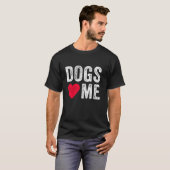 Honden houden van me Heart Pet Owner Dog Dad Puppy T-shirt (Voorkant volledig)