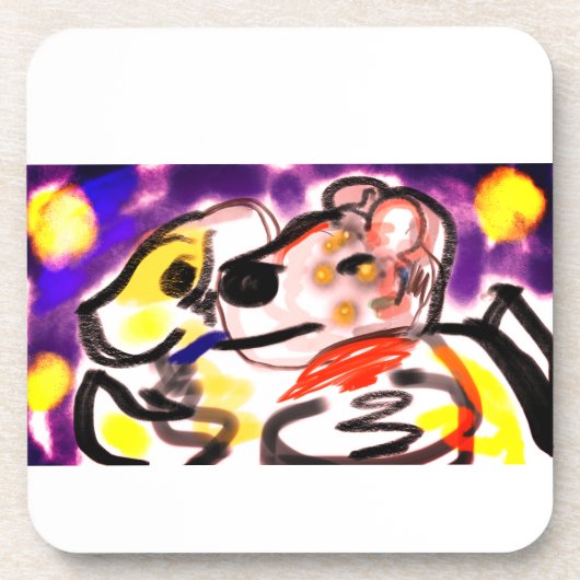 Honden houden van 's nachts bier onderzetter (Voorkant)