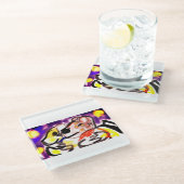 Honden houden van 's nachts glazen onderzetter (Schuin)