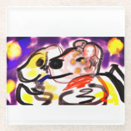 Honden houden van 's nachts glazen onderzetter