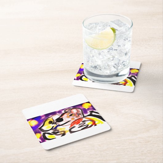 Honden houden van 's nachts kartonnen onderzetters (Insitu)