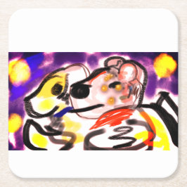 Honden houden van 's nachts kartonnen onderzetters