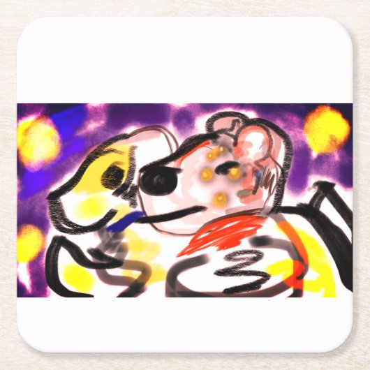 Honden houden van 's nachts kartonnen onderzetters (Voorkant)