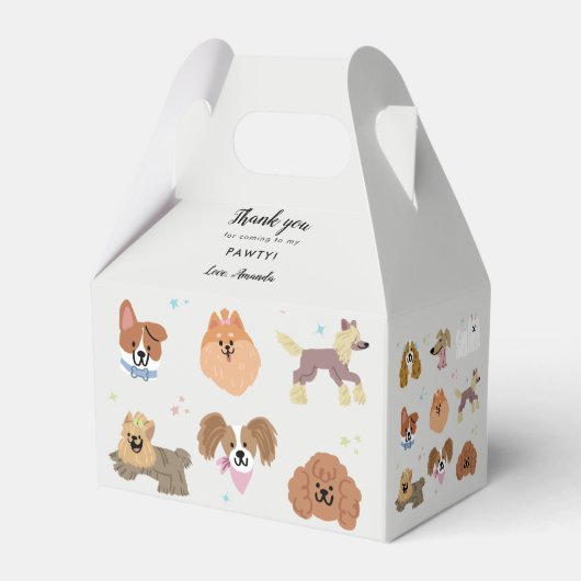 Honden Huisdieren Kinderen Verjaardagsfeest Bedankdoosjes (Achterkant)