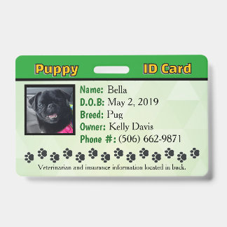 Honden ID-kaart - Groen Badge